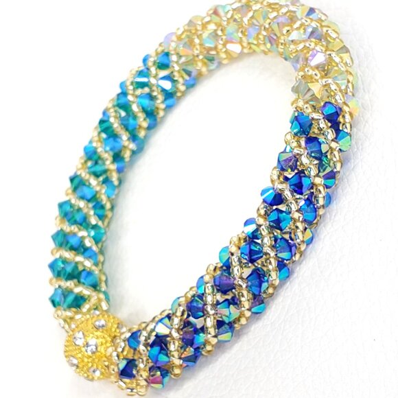 Multi Color Crystal Bracelet Beaded Bracelet - Picture 10 of 12